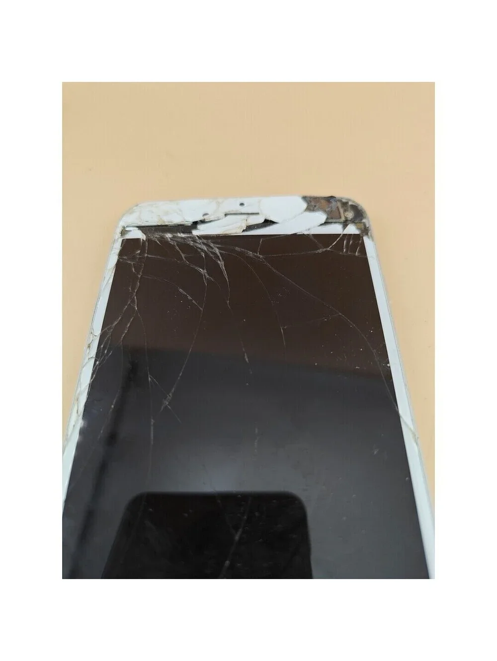 Apple iPhone 6 Plus A1524 White Silver Cracked No Power Parts/Repair As Is